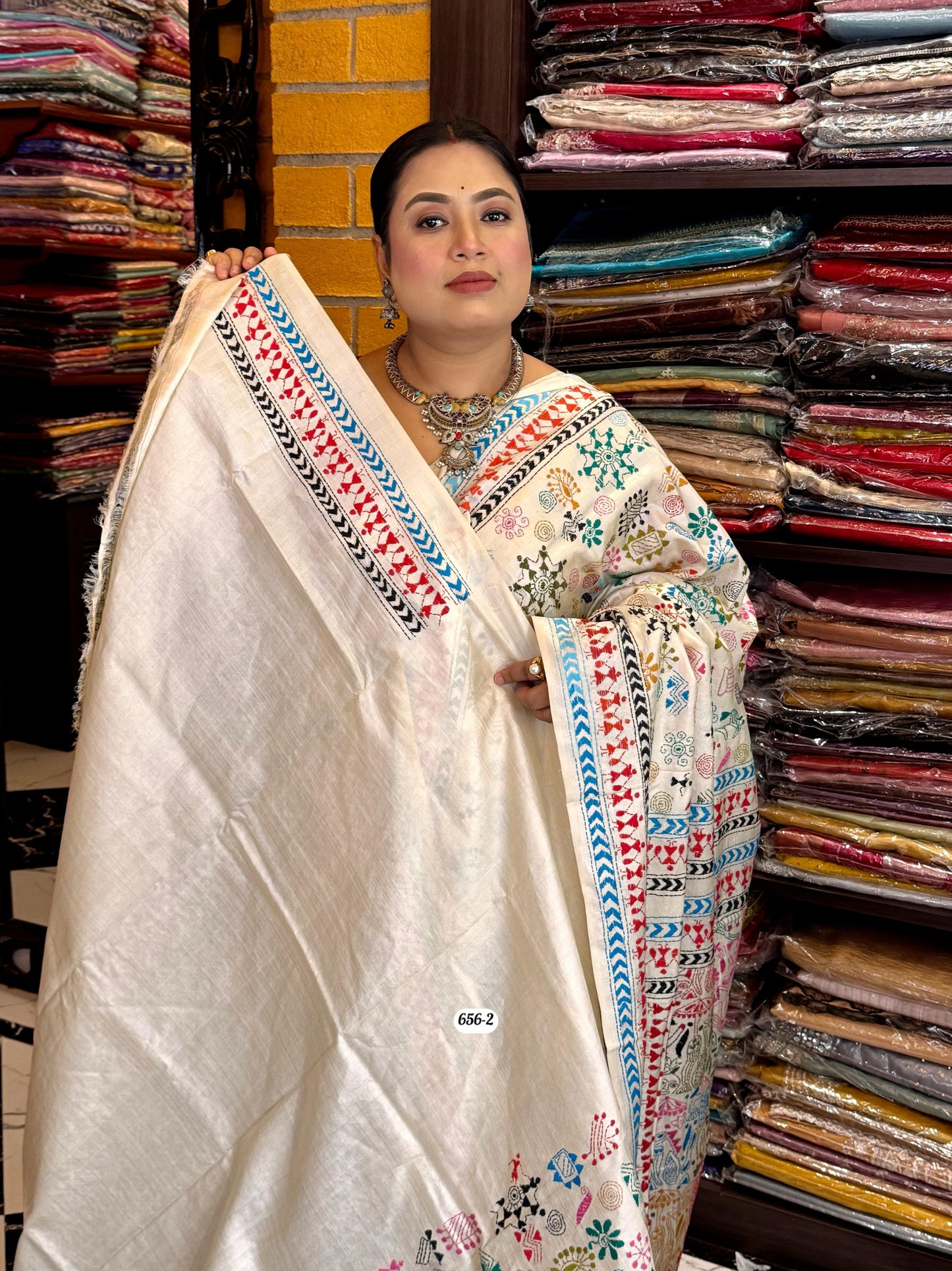 Tussar kantha