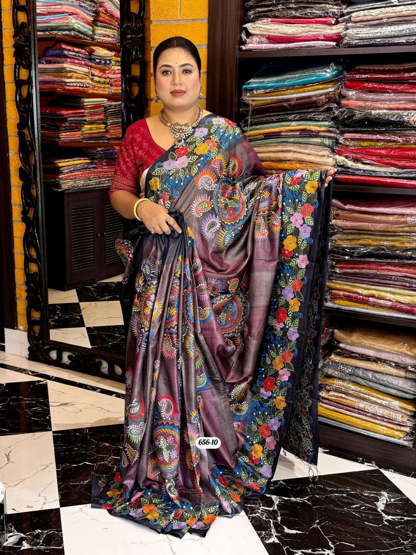 Tussar kantha