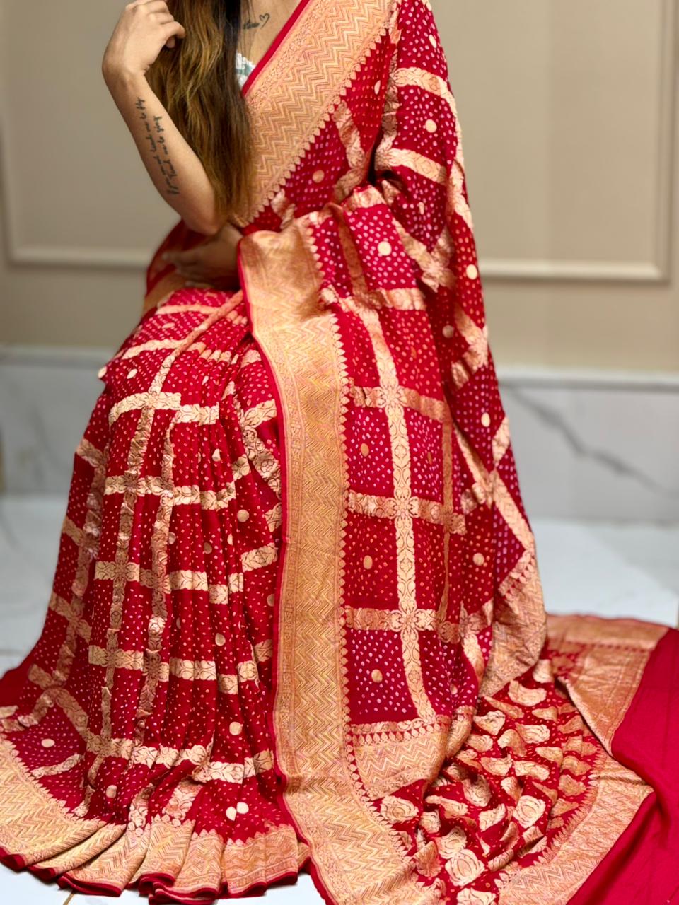 Bandhej Khaddi Saree