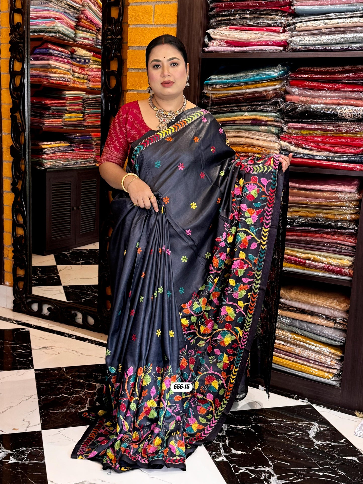Tussar kantha