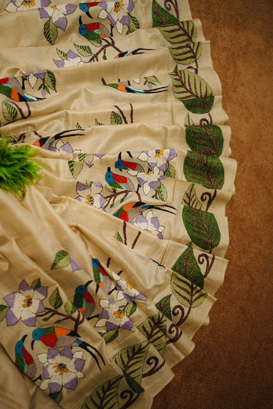 Pure Tussar Kantha