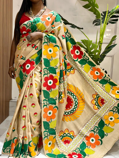 Pure Tussar Kantha